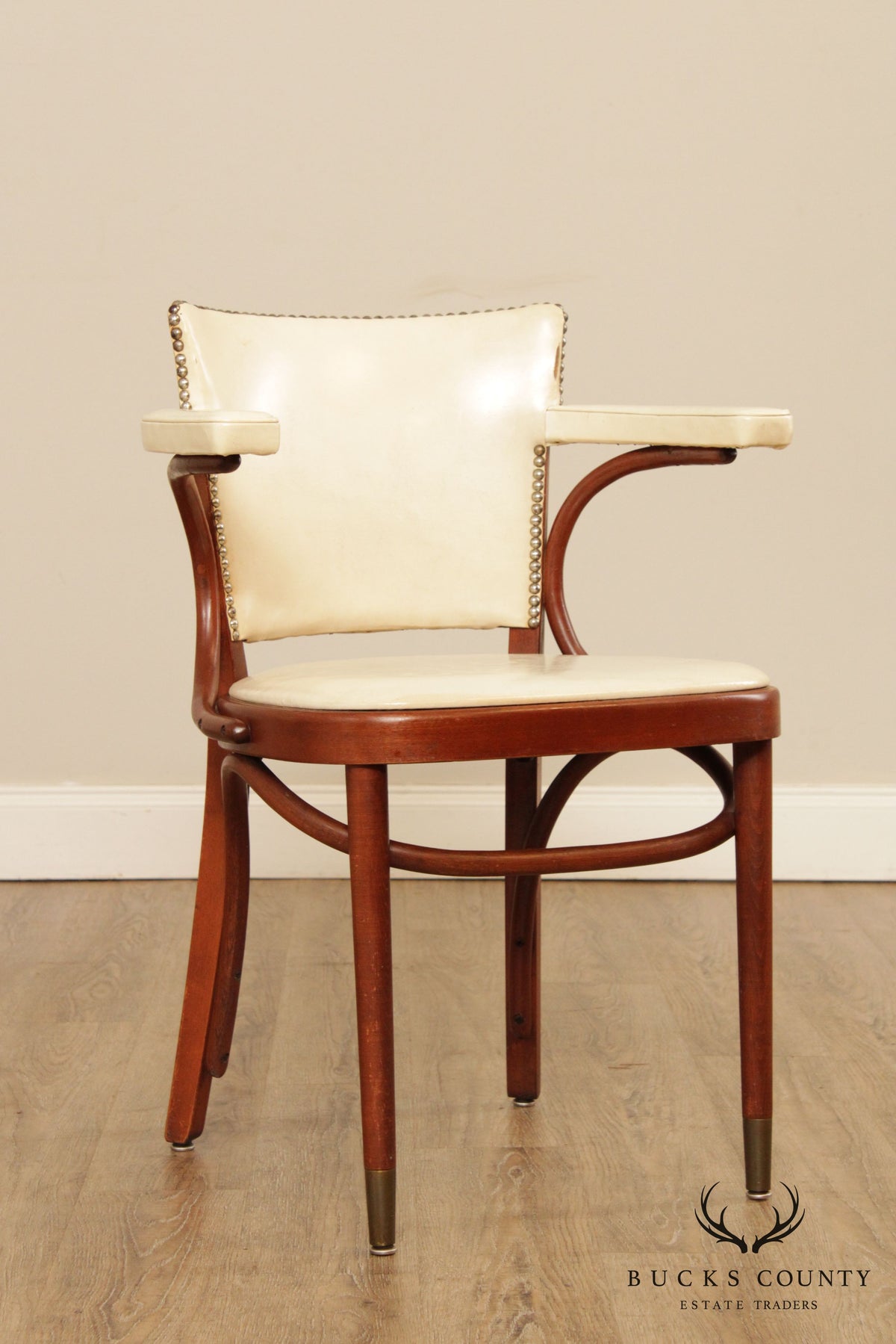 Thonet Mid Century Art Deco Style Pair Bentwood Armchairs