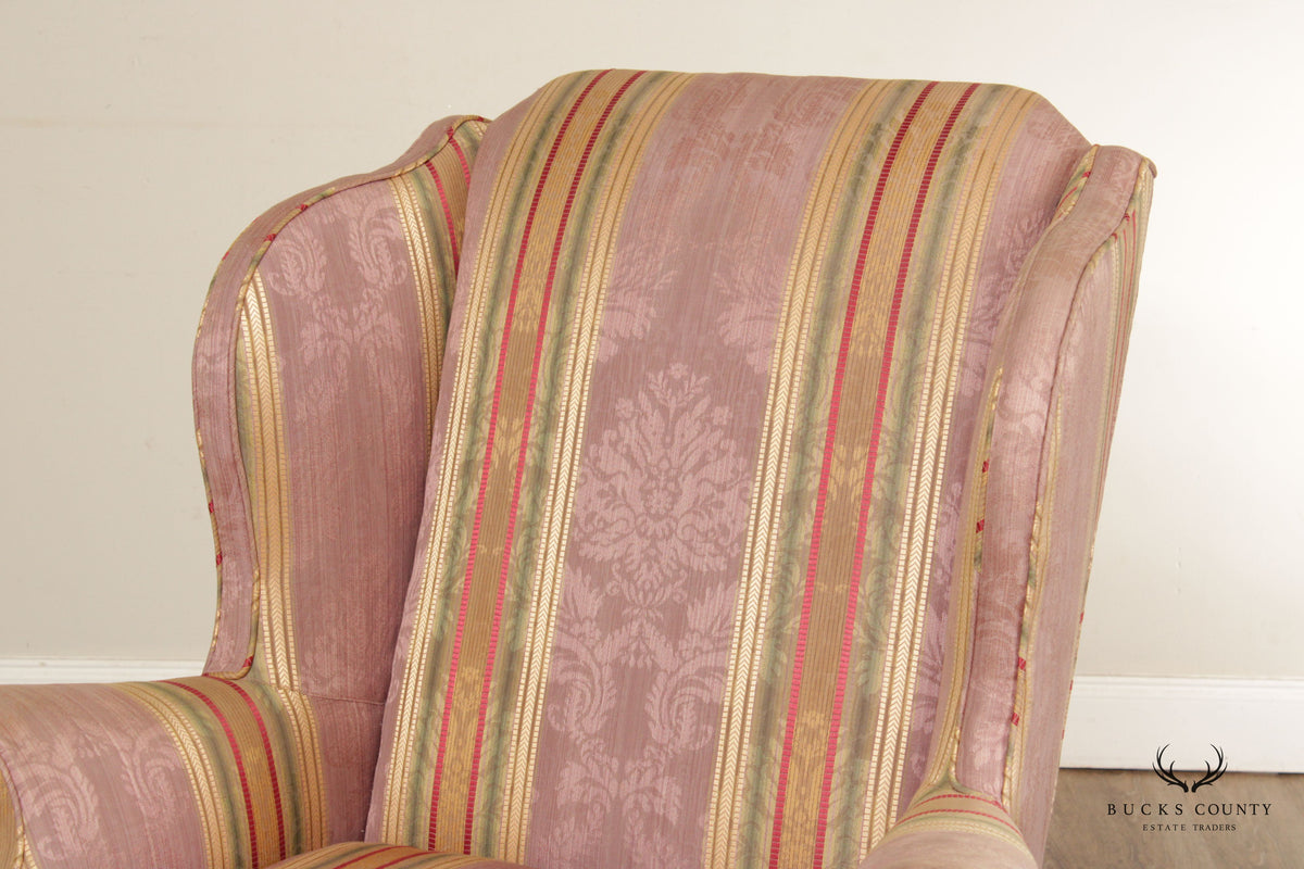 Kindel Winterthur Collection Chippendale Style Mahogany Wingback Chair