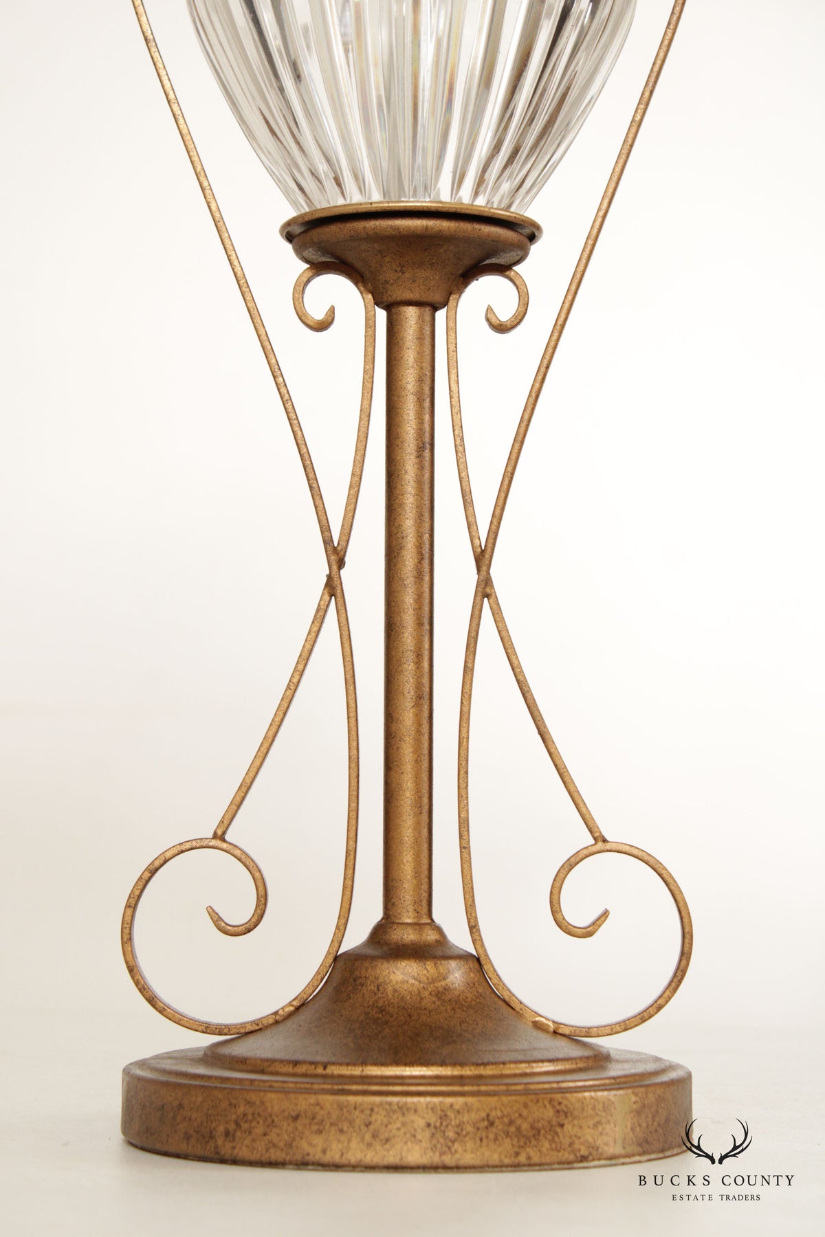 Waterford Cut Crystal Table Lamp with Silk Shade
