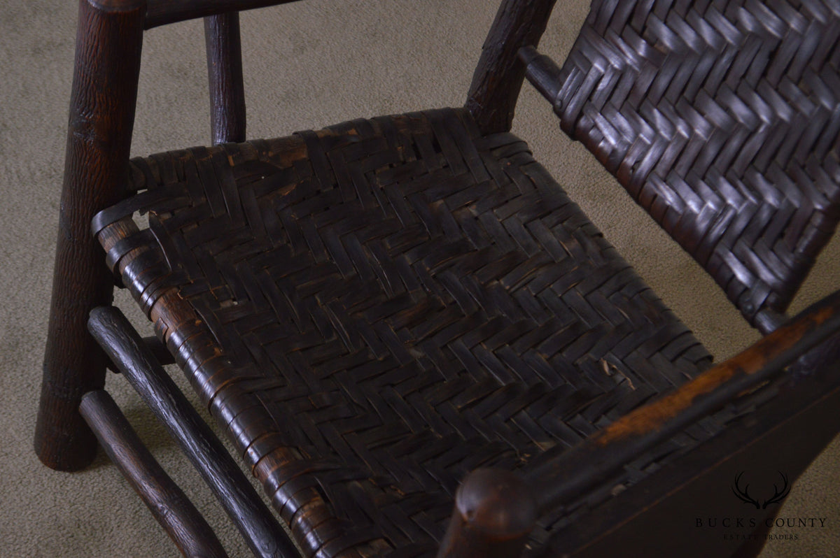 Old Hickory Antique Rustic Drop Side Student Armchair