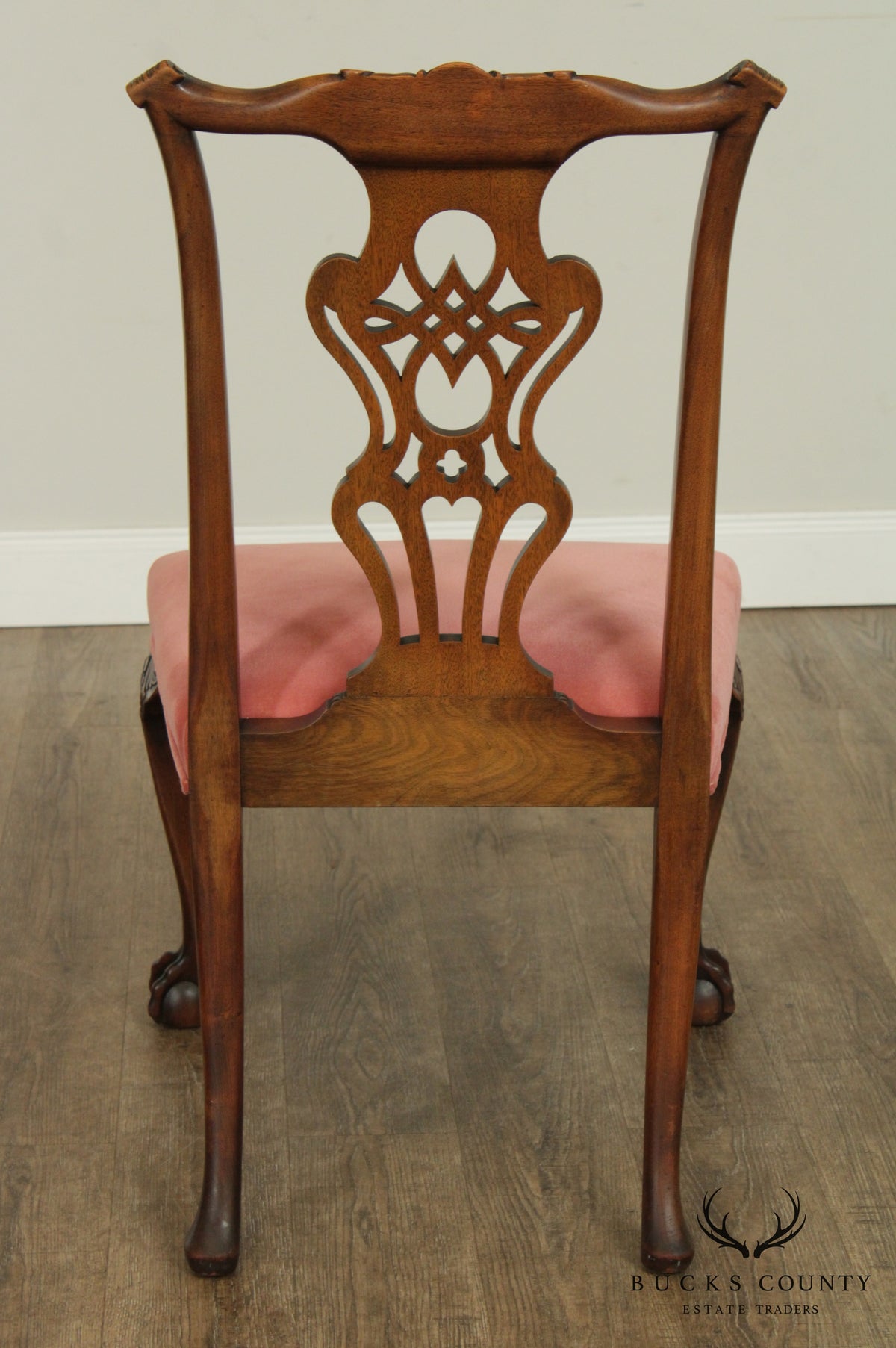 Chippendale Style Fine Quality Set 8 Vintage Carved Mahogany Dining Chairs