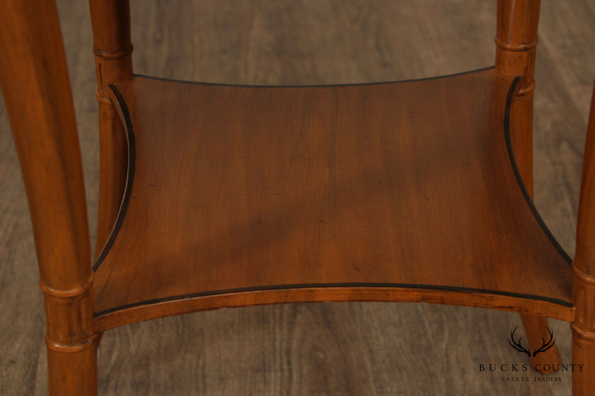 1930's Fine Quality Adams Style Hand Painted Pair Satinwood Side Tables