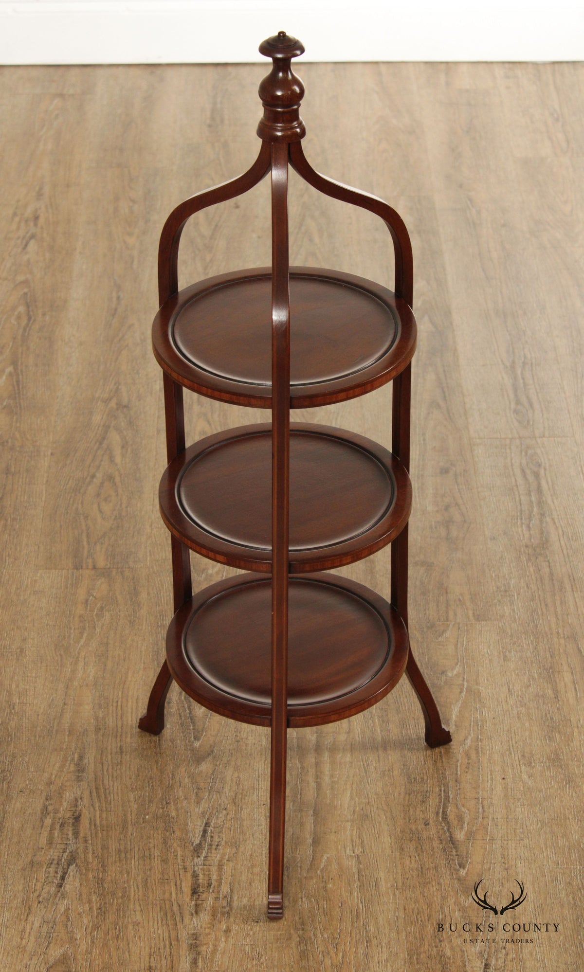 John Stuart Mahogany Three Tier Serving Table or Muffin Stand