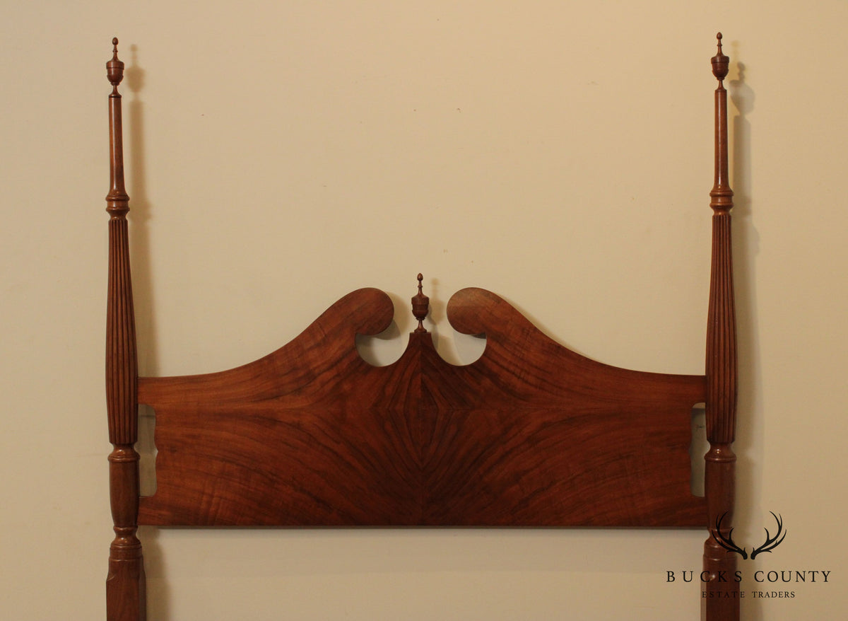 R. Wurster Custom Mahogany Carved Four Poster Bed