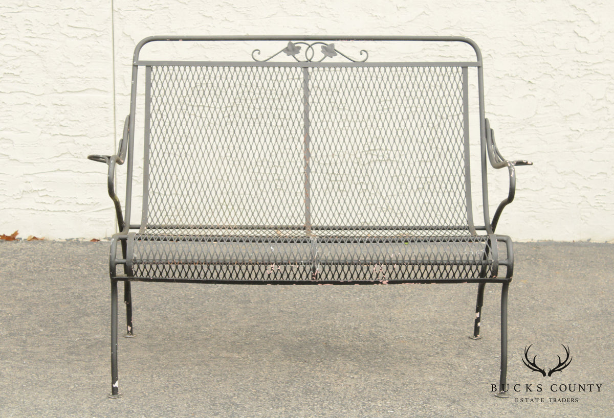 Vintage Wrought Iron Garden Patio Settee