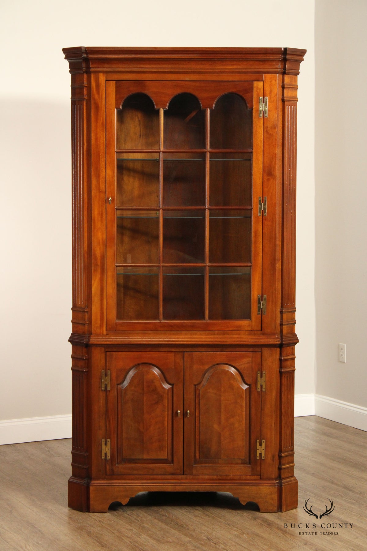 Councill Chippendale Style Mahogany Corner Cabinet