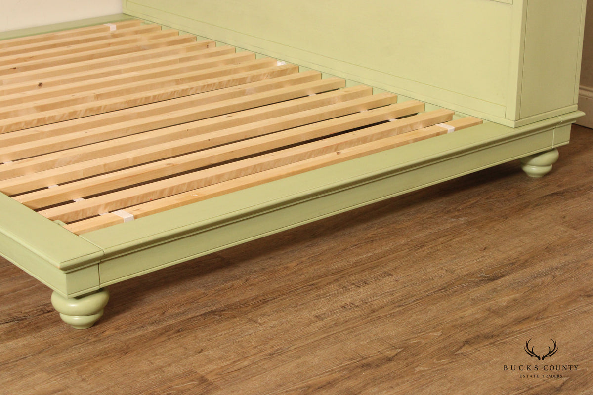Pottery Barn Teen Green Painted King Size Platform Bed