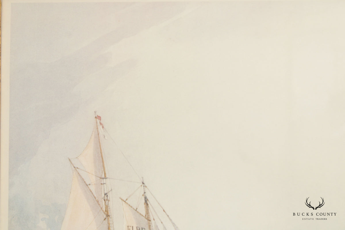 William Gilkerson 'Pilot Schooner Wandervogel' Maritime Watercolor, Custom Framed