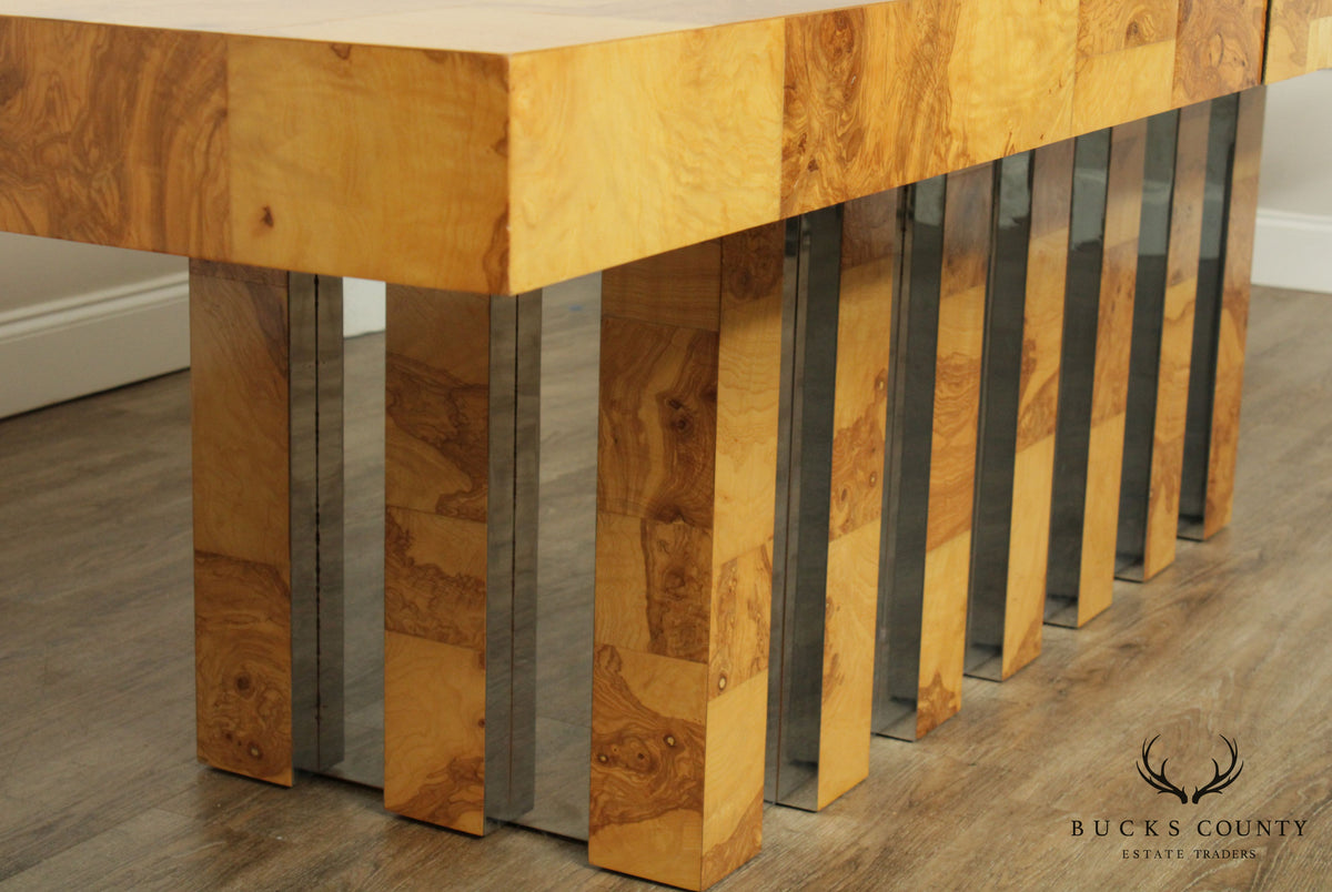Paul Evans Burlwood & Chrome Cityscape Dining Table
