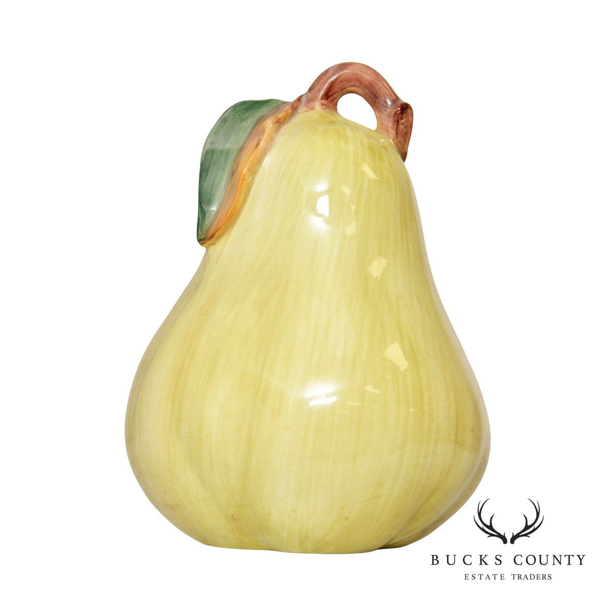Vintage Italain Glazed Ceramic Decorative Pear