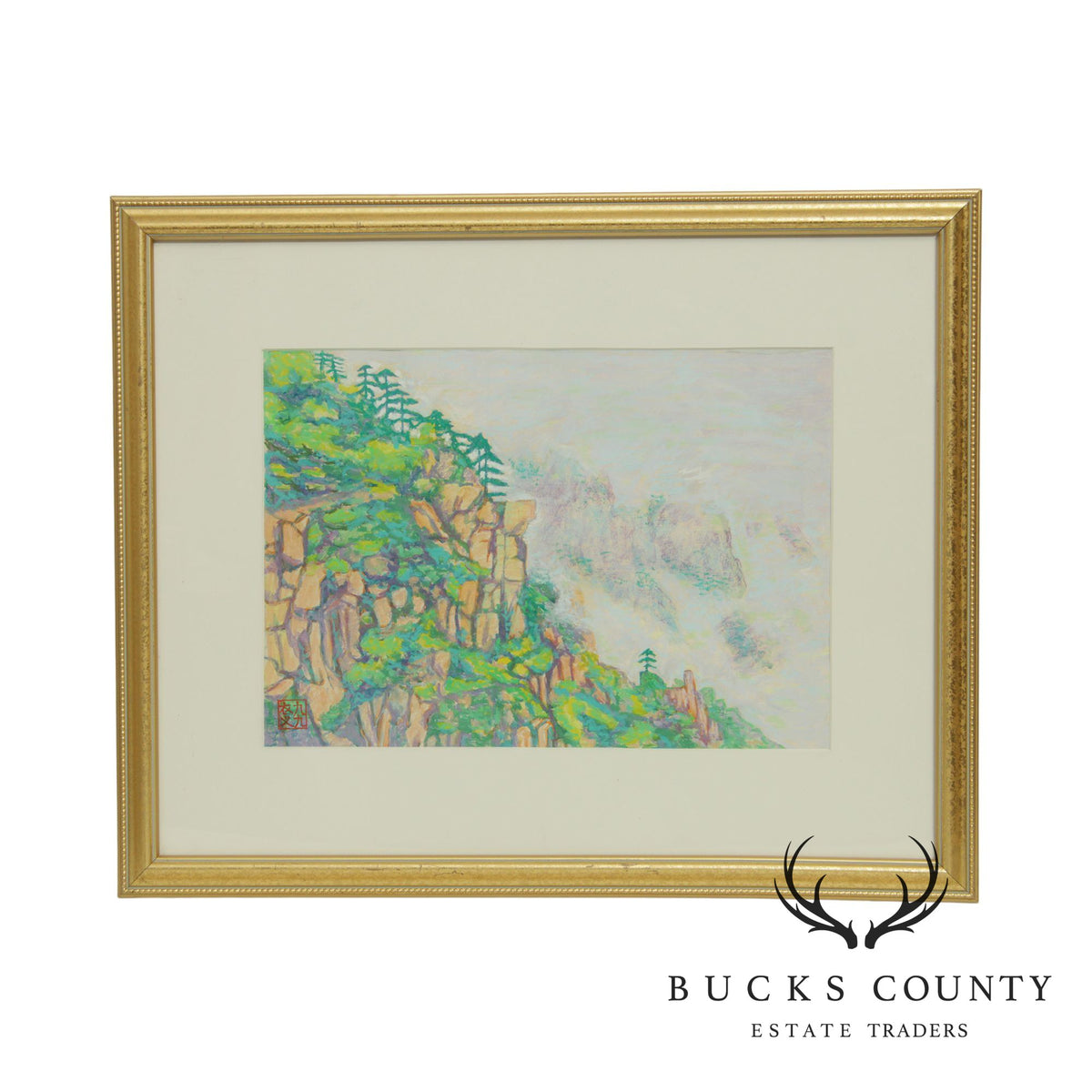 'Mountain and Cloud', Pastel Drawing