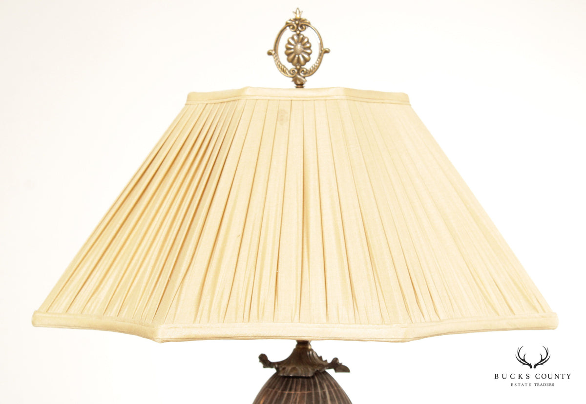John Richard Collection Brass Columnar Floor Lamp