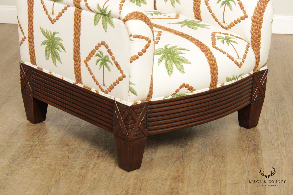 British Colonial Style Lounge Chair and Ottoman