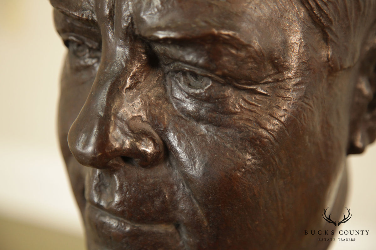 Lawrence Ludtke 1990s Male Bronze Bust