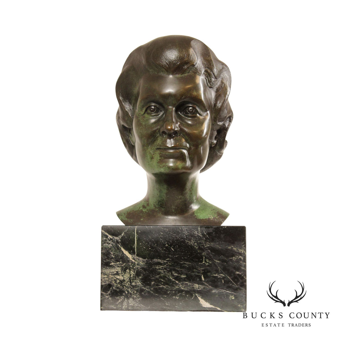 Vintage 1980s Bronze Female Bust by Cathy Hopkins