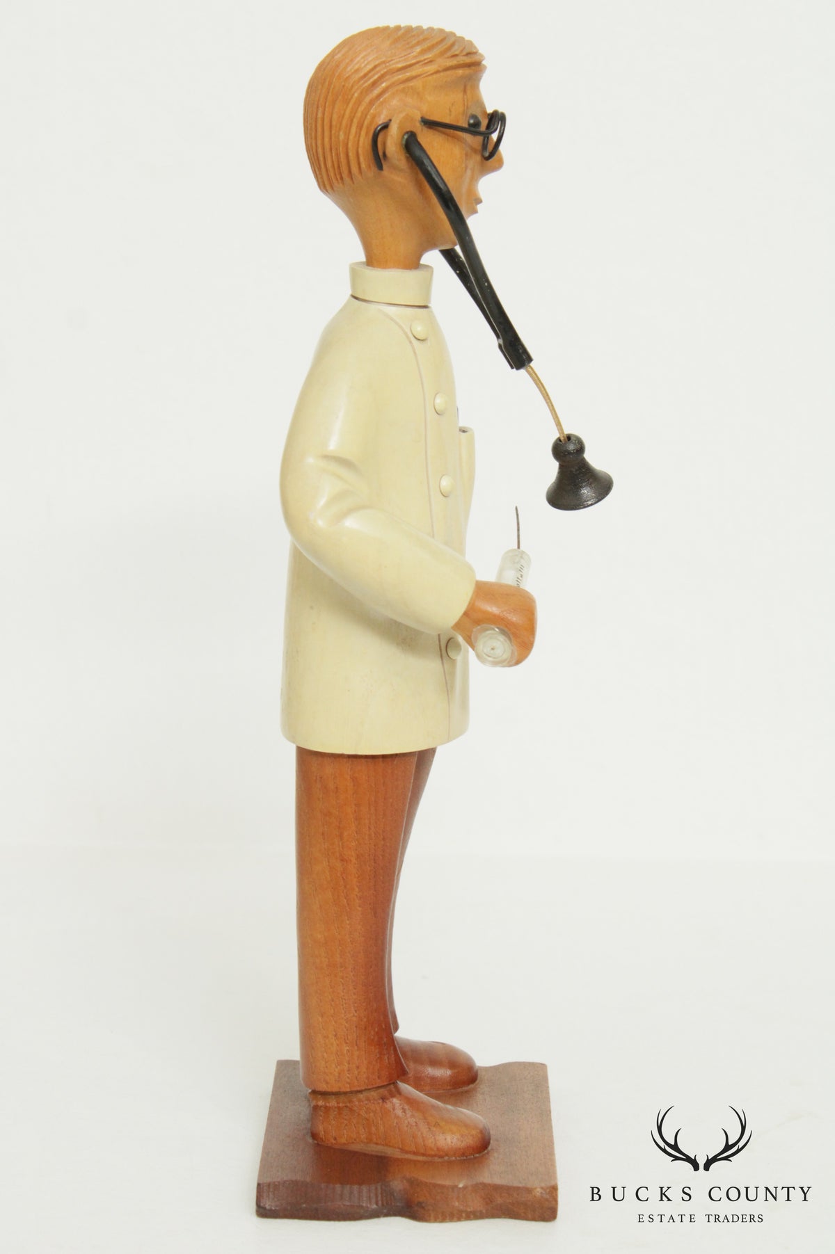 Romer Vintage Set 2 Hand Carved Wood Doctor Figurines, Statues