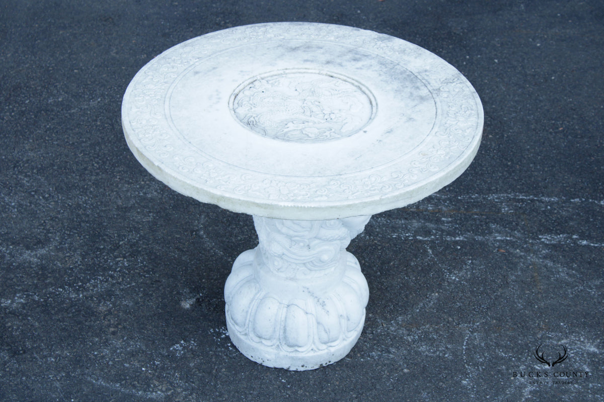 Chinese Carved Marble Garden Table and Stools Set