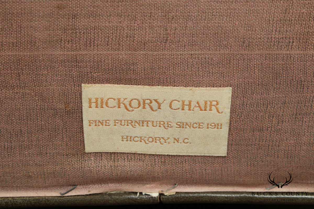 Hickory Chair Mahogany Chippendale Style Leather Library Armchair