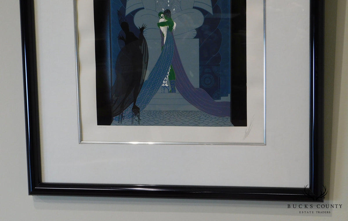 Erté "Lovers and Idol" Signed Framed Serigraph