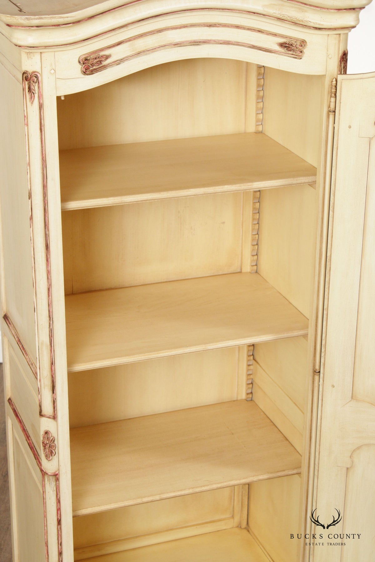 French Provincial Style Single Door Painted Pantry or Storage Cabinet
