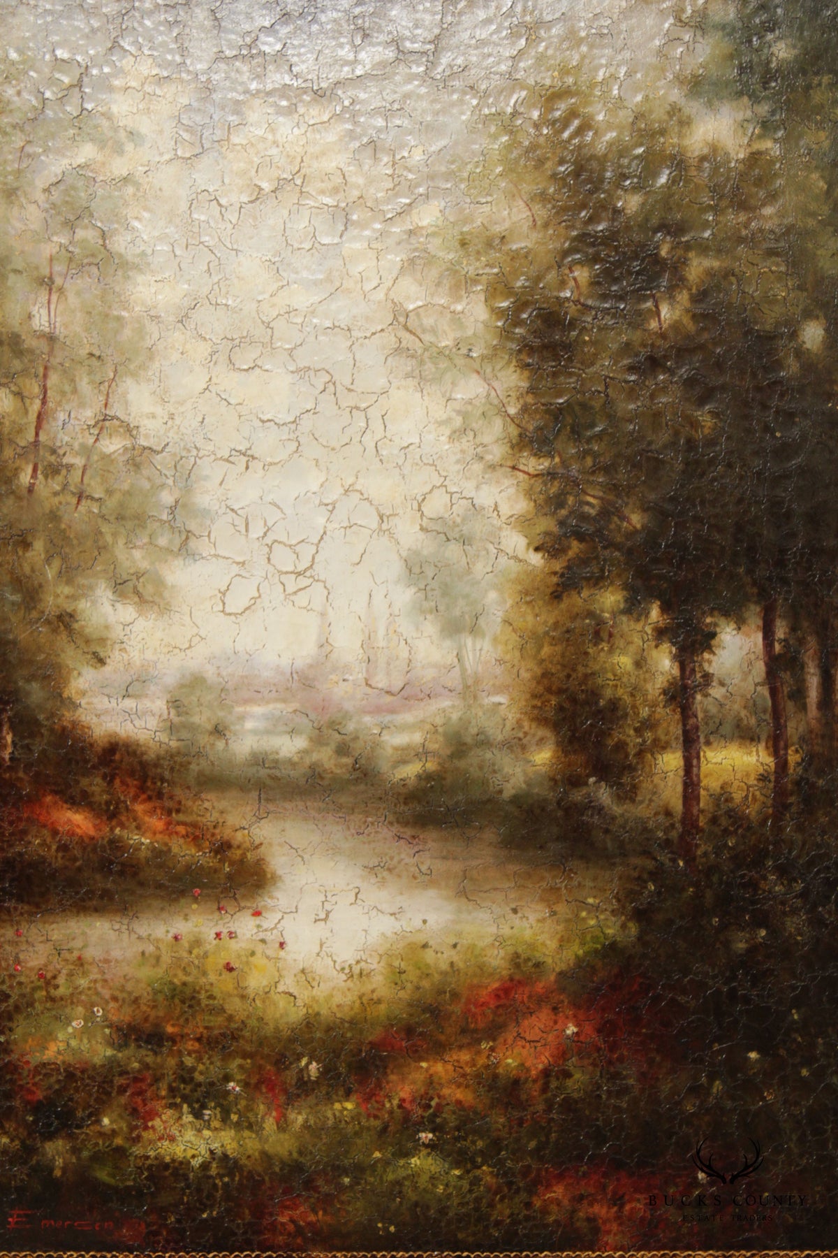 Vintage American Impressionist Style Painting of a Stream, After William Otto Emerson