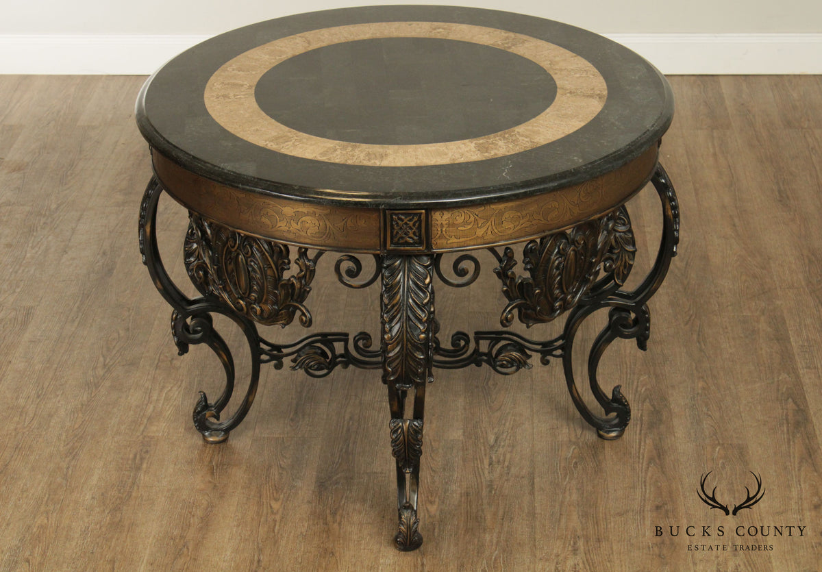 Martelle Fine Furniture Bronzed Forged Iron Round Center Table