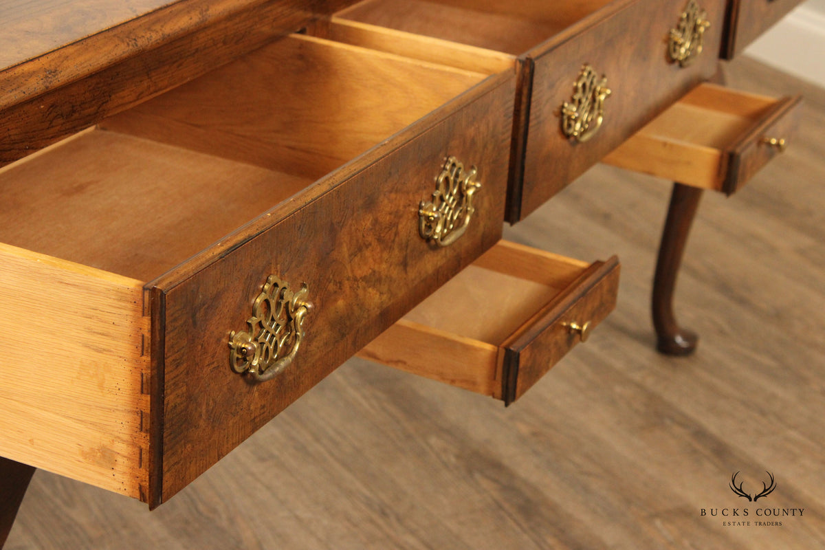 Baker Queen Anne Style Burlwood Sideboard Buffet