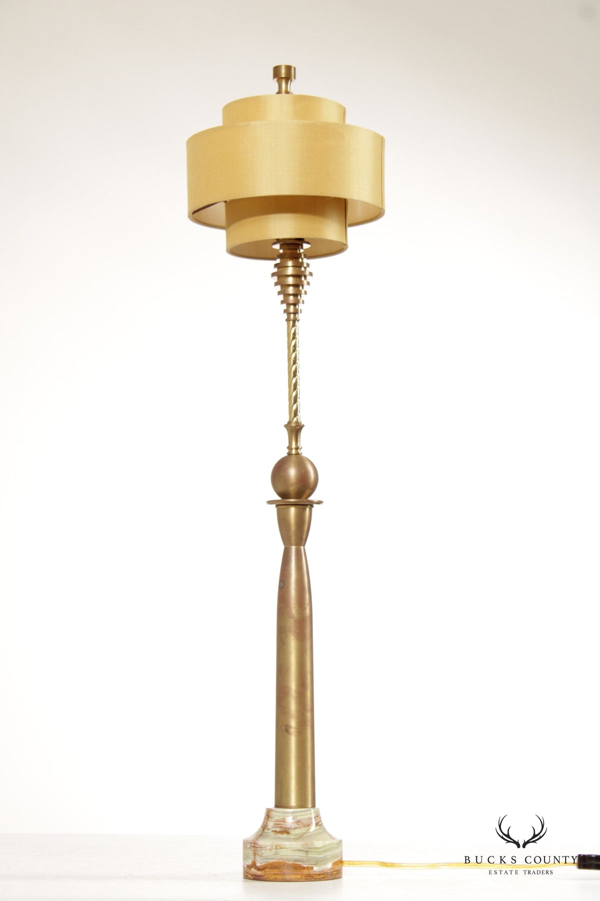 Chelsea House Modern Style Brass And Onyx Table Lamp