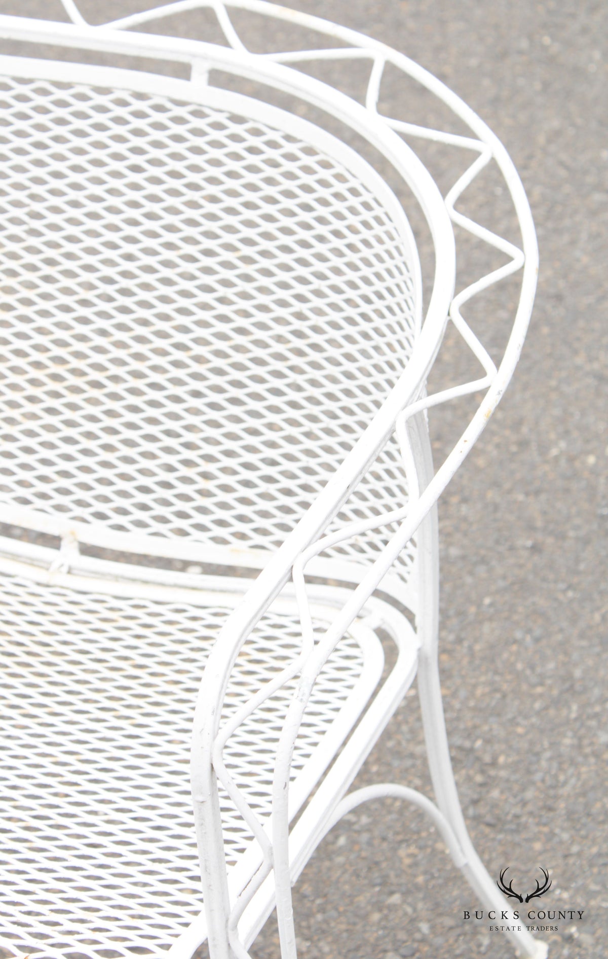 Salterini Mid Century Modern Wrought Iron Garden Bench settee