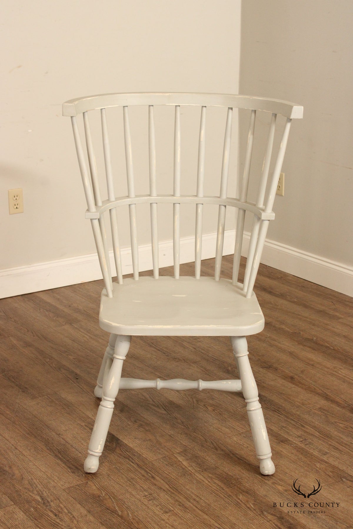 Distress Painted Set Of Four Windsor Dining Chairs
