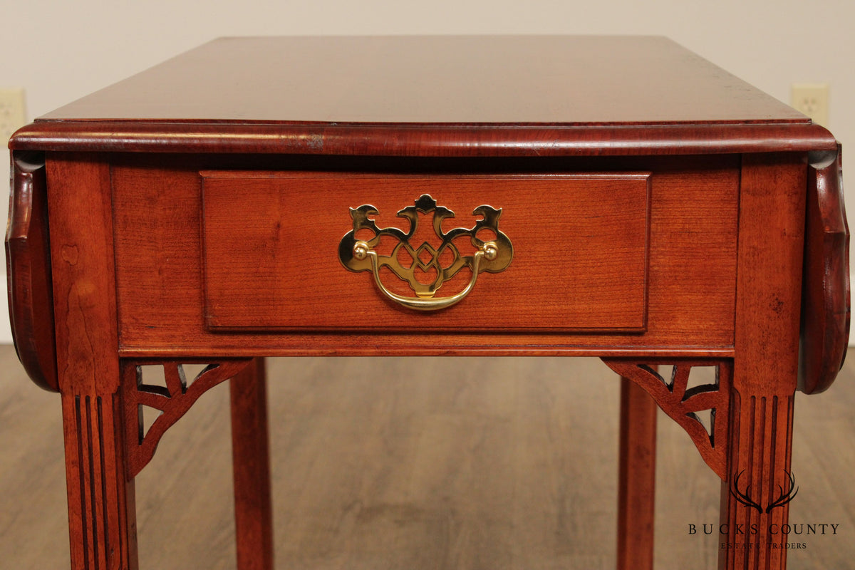 Chippendale Style Custom Crafted Cherry Drop Leaf Pembroke Table
